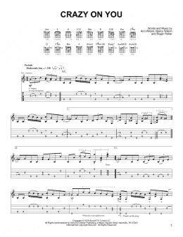 page one of Crazy On You (Easy Guitar Tab)