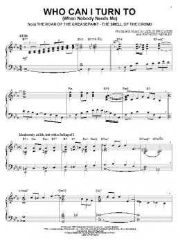 page one of Who Can I Turn To (When Nobody Needs Me) (Piano Solo)