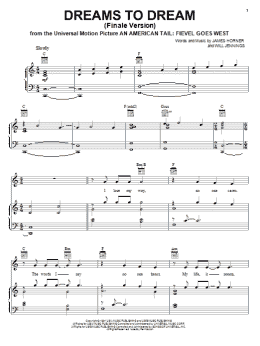 page one of Dreams To Dream (Finale Version) (Piano, Vocal & Guitar Chords (Right-Hand Melody))
