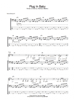 page one of Plug In Baby (Bass Guitar Tab)