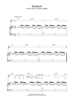 page one of Sunburn (Piano, Vocal & Guitar Chords)