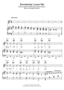 page one of Somebody Loves Me (Piano, Vocal & Guitar Chords)