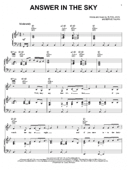 page one of Answer In The Sky (Piano, Vocal & Guitar Chords (Right-Hand Melody))