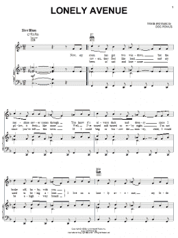page one of Lonely Avenue (Piano, Vocal & Guitar Chords (Right-Hand Melody))