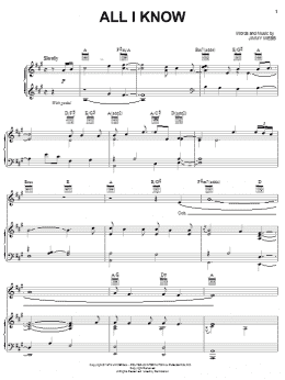 page one of All I Know (Piano, Vocal & Guitar Chords (Right-Hand Melody))