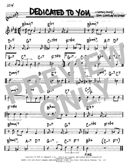 page one of Dedicated To You (Real Book – Melody & Chords – C Instruments)