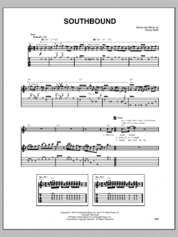 page one of Southbound (Guitar Tab)