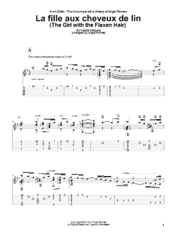 page one of La Fille Aux Cheveux De Lin (The Girl With The Flaxen Hair) (Solo Guitar)