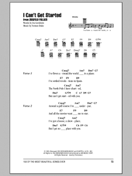 page one of I Can't Get Started (Ukulele Chords/Lyrics)