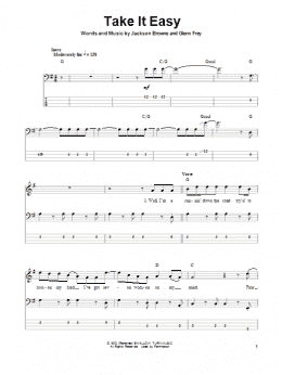 page one of Take It Easy (Bass Guitar Tab)