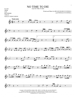 page one of No Time To Die (Instrumental Solo – Treble Clef High Range)