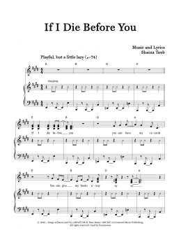 page one of If I Die Before You (Piano & Vocal)