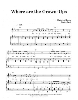 page one of Where Are The Grown-Ups (Piano & Vocal)