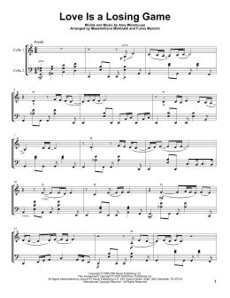 page one of Love Is A Losing Game (Cello Duet)