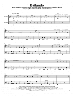page one of Bailando (Cello Duet)
