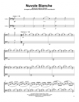 page one of Nuvole Bianche (Cello Duet)