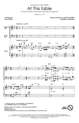 page one of At This Table (arr. Mac Huff) (SATB Choir)