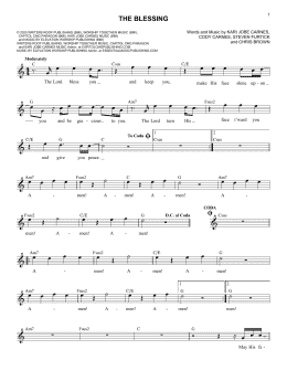 page one of The Blessing (Lead Sheet / Fake Book)