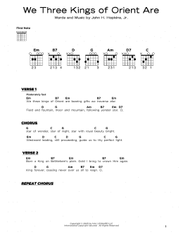 page one of We Three Kings Of Orient Are (Really Easy Guitar)