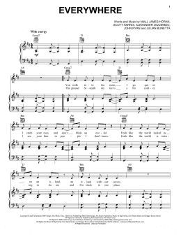 page one of Everywhere (Piano, Vocal & Guitar Chords (Right-Hand Melody))