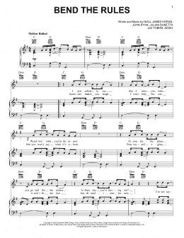 page one of Bend The Rules (Piano, Vocal & Guitar Chords (Right-Hand Melody))