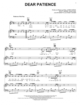 page one of Dear Patience (Piano, Vocal & Guitar Chords (Right-Hand Melody))