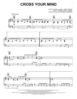 page one of Cross Your Mind (Piano, Vocal & Guitar Chords (Right-Hand Melody))