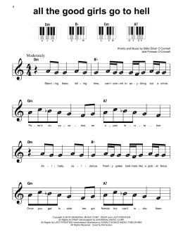 page one of all the good girls go to hell (Super Easy Piano)