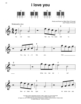 page one of i love you (Super Easy Piano)