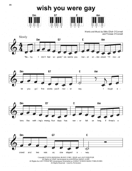 page one of wish you were gay (Super Easy Piano)