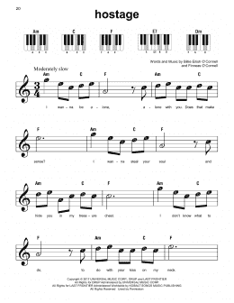 page one of hostage (Super Easy Piano)