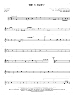 page one of The Blessing (Instrumental Solo – Treble Clef Low Range)