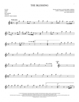 page one of The Blessing (Instrumental Solo – Treble Clef High Range)