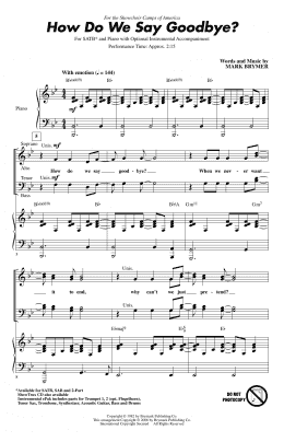 page one of How Do We Say Goodbye (SATB Choir)