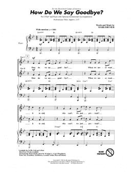 page one of How Do We Say Goodbye (2-Part Choir)