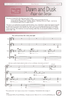 page one of Dawn and Dusk (Fajar dan Senja) (SATB Choir)