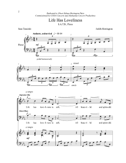 page one of Life Has Loveliness (SATB Choir)
