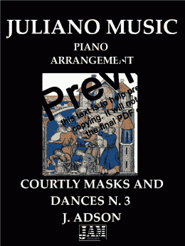 page one of COURTLY MASKS AND DANCES N. 3 (EASY PIANO ARRANGEMENT) - J. ADSON