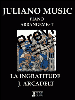 page one of LA INGRATITUDE (EASY PIANO ARRANGEMENT) - J. ARCADELT