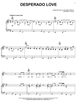page one of Desperado Love (Piano, Vocal & Guitar Chords (Right-Hand Melody))