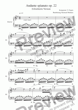 page one of Chopin - Andante Spianato op. 22 - Less difficult arranged version for intermediate players