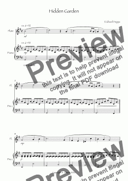page one of 'Hidden Garden' for Flute & Piano