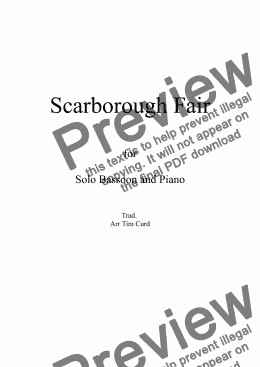 page one of Scarborough Fair for Solo Bassoon and Piano