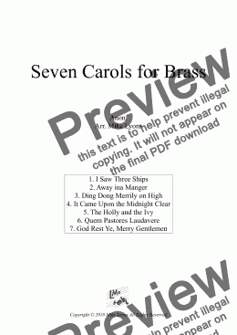 page one of Brass Quintet - Seven Carols for Brass