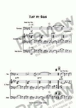 page one of Just My Sighs (Bass clef lead instrument)