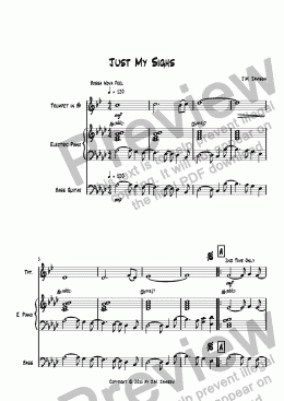 page one of Just My Sighs (Bb lead instrument)