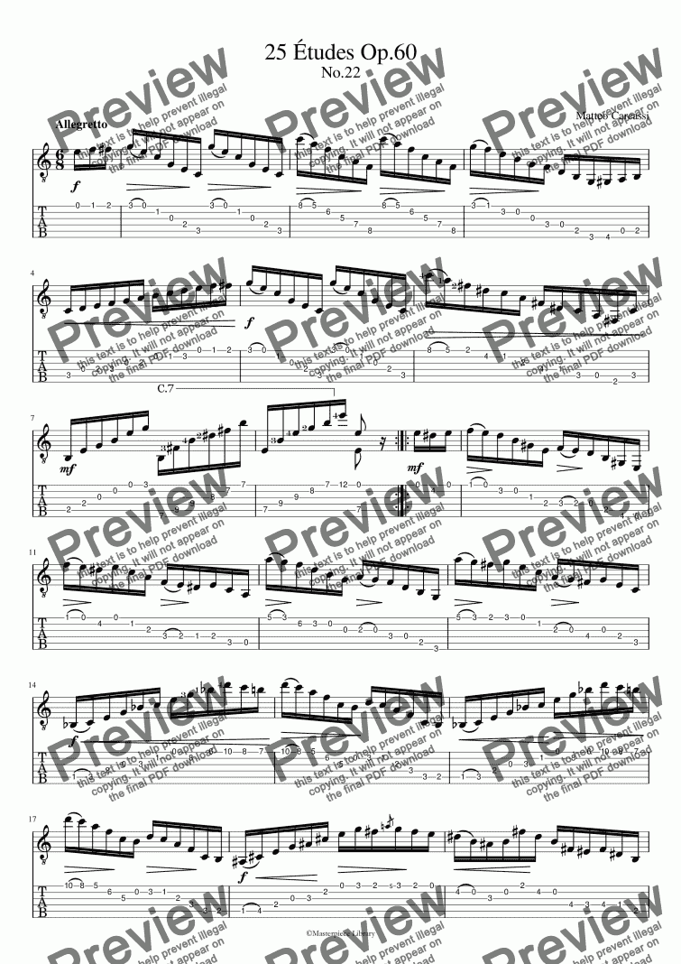 page one of 25 Etudes Op.60 No.22 (for Print)