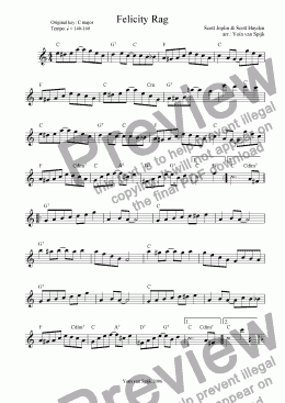 page one of Felicity Rag - Lead Sheet