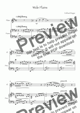 page one of 'Wide Plains' for Flute & Piano