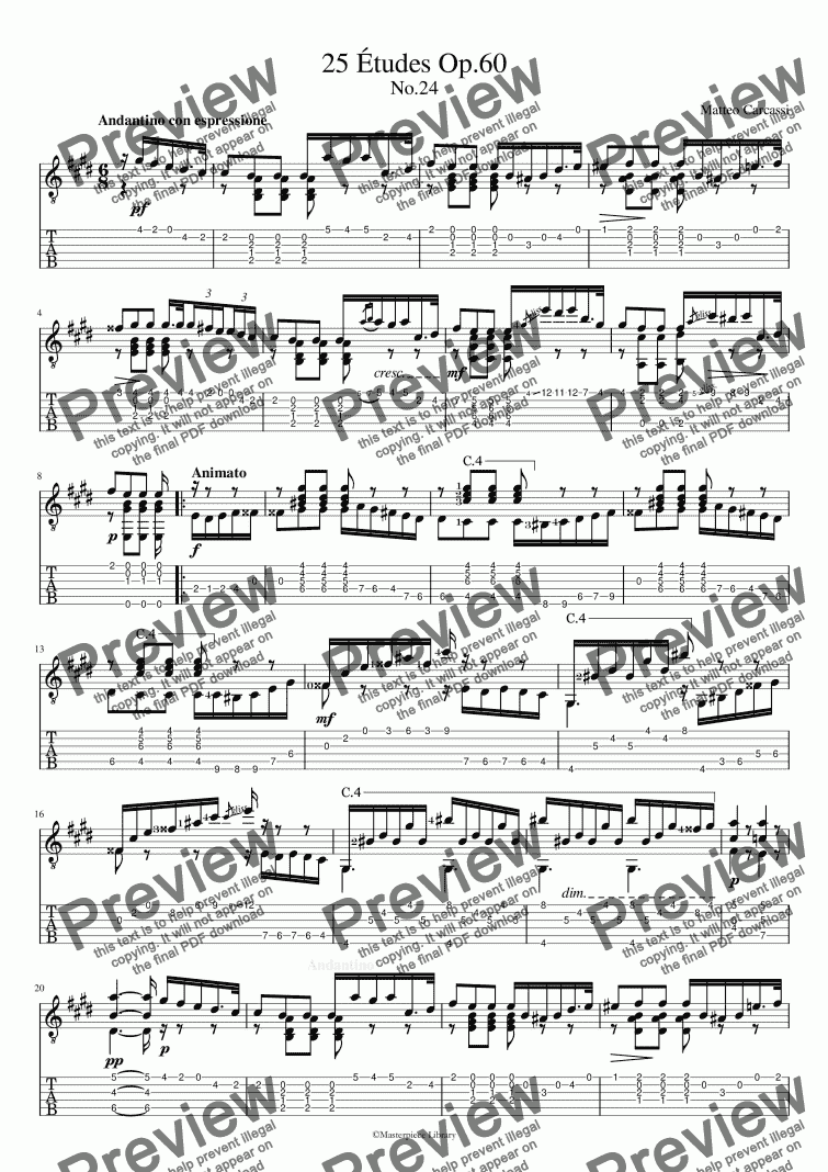 page one of 25 Etudes Op.60 No.24 (for Print)